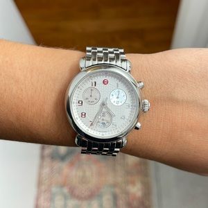 Michele silver stainless steel watch